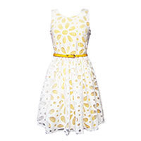 Yumi Daisy Cut-Out Prom Kleid gelb L-XL