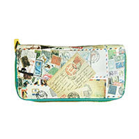 Stamp the world wallet turquoise