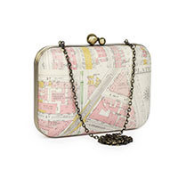 Nice Things City Map Clutch creme