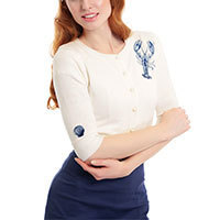 Collectif Lucy Lobster Cardigan ivory