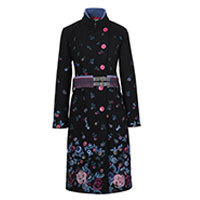 Ivko Boiled Wool Coat with Embroidery (82501) 40